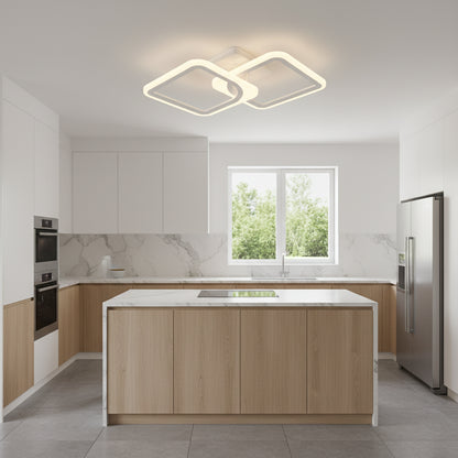 Lustra LED cu telecomanda ZOE 41W, 2 Patrate, lumina Rece/Calda/Neutra, Dimabila, Alb Lustre LED cu Telecomanda Default Title Alessandro Design