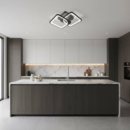 Lustre LED avec télécommande ZOE 27W, 2 carrés, Lumière Froide/Chaude/Neutre, Dimmable, Noir Lustres LED avec télécommande Default Title Alessandro Design