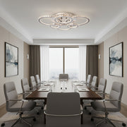 Lustre LED avec télécommande et cristal NOVA ROTONDA RGB 144W, 6 Cercles, Lumière Froide/Chaude/Neutre, Dimmable, Chrome Brillant Lustres LED et Cristaux Titre par défaut Alessandro Design