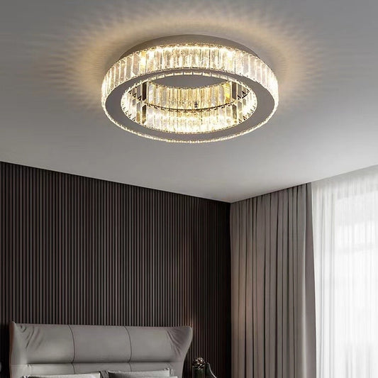 Lustre LED avec télécommande et cristal VERTUS 18W, 30cm, Cercle, Lumière Froide/Chaude/Neutre, Dimmable, Lustre LED Chrome avec télécommande Default Title Alessandro Design
