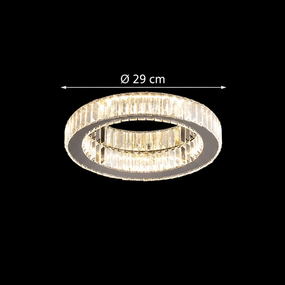 Lustre LED avec télécommande et cristal VERTUS 18W, 30cm, Cercle, Lumière Froide/Chaude/Neutre, Dimmable, Lustre LED Chrome avec télécommande Default Title Alessandro Design