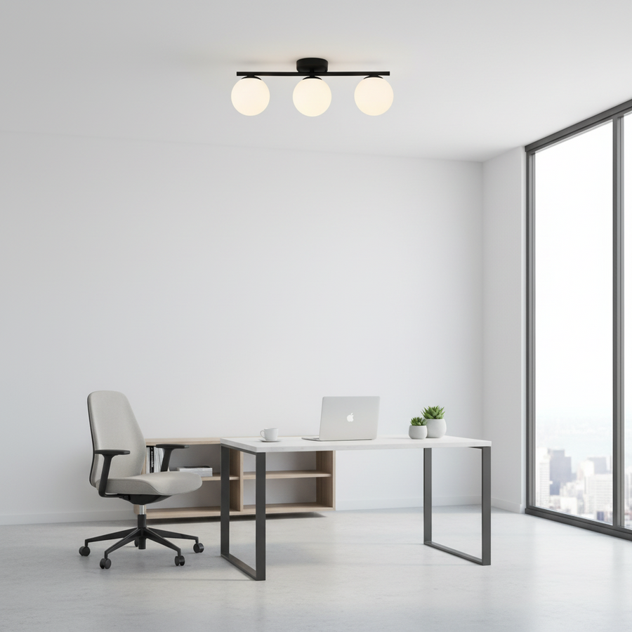 Lustra LED si cristal ORI, 46cm, 3xG9, Globuri, Negru
