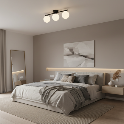 Lustra LED si cristal ORI, 46cm, 3xG9, Globuri, Negru