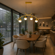 Lustre suspendu LED PAAMIUT 34W, 4 sources lumineuses, Lumière Froid/Chaud/Neutre, Or, Hauteur réglable