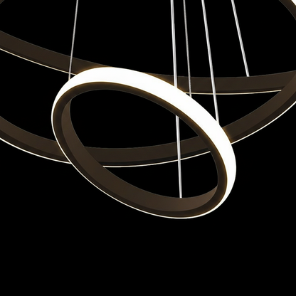 Lustre suspendu LED RICCI 25W, 2 cercles, lumière froide/chaude/neutre, noir, lustres modernes réglables en hauteur Titre par défaut Alessandro Design