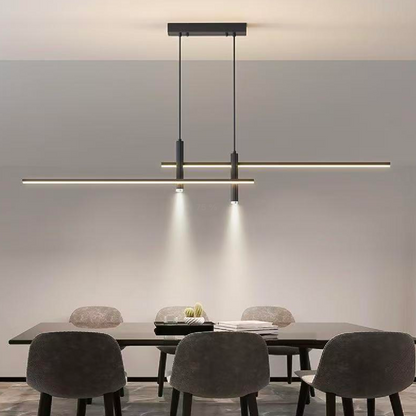 Lustre LED suspendu RINA 50W, linéaire, lumière froide/chaude/neutre, noir, lustres modernes réglables en hauteur Titre par défaut Alessandro Design