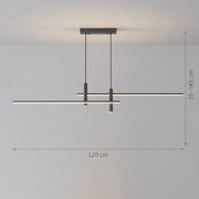 Lustre LED suspendu RINA 50W, linéaire, lumière froide/chaude/neutre, noir, lustres modernes réglables en hauteur Titre par défaut Alessandro Design