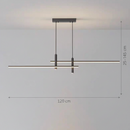 Lustre LED suspendu RINA 50W, linéaire, lumière froide/chaude/neutre, noir, lustres modernes réglables en hauteur Titre par défaut Alessandro Design