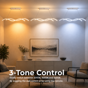 Lustre LED suspendu avec télécommande KHOROG 34W, Longueur 120cm, Lumière Froid/Chaud/Neutre, Dimmable, Hauteur réglable, Blanc
