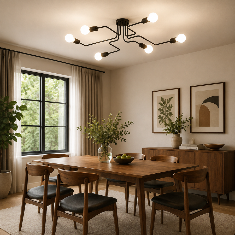 MODERNIST Hexa 6 Lustre, 6x E27, Noir, Design Moderne