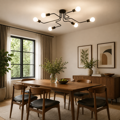 MODERNIST Hexa 6 Lustre, 6x E27, Noir, Design Moderne