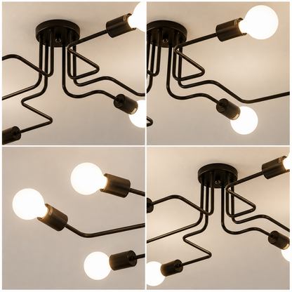 MODERNIST Hexa 6 Lustre, 6x E27, Noir, Design Moderne