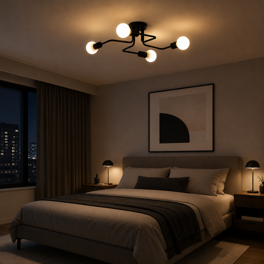 MODERNIST Quadra 4 Lustre, 4x E27, Noir, Design Moderne