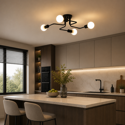 MODERNIST Quadra 4 Lustre, 4x E27, Noir, Design Moderne