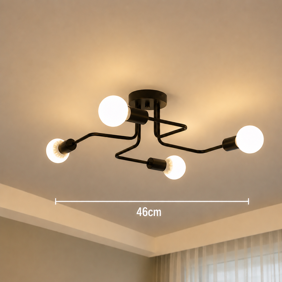 MODERNIST Quadra 4 Lustre, 4x E27, Noir, Design Moderne
