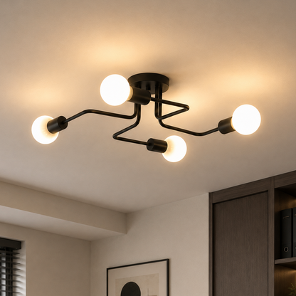 MODERNIST Quadra 4 Lustre, 4x E27, Noir, Design Moderne