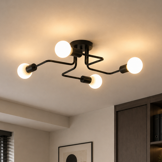 MODERNIST Quadra 4 Lustre, 4x E27, Noir, Design Moderne