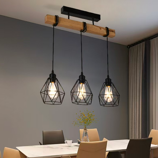 Lustre Marcellus, 3x E27, lustres industriels marron noir titre par défaut Alessandro Design