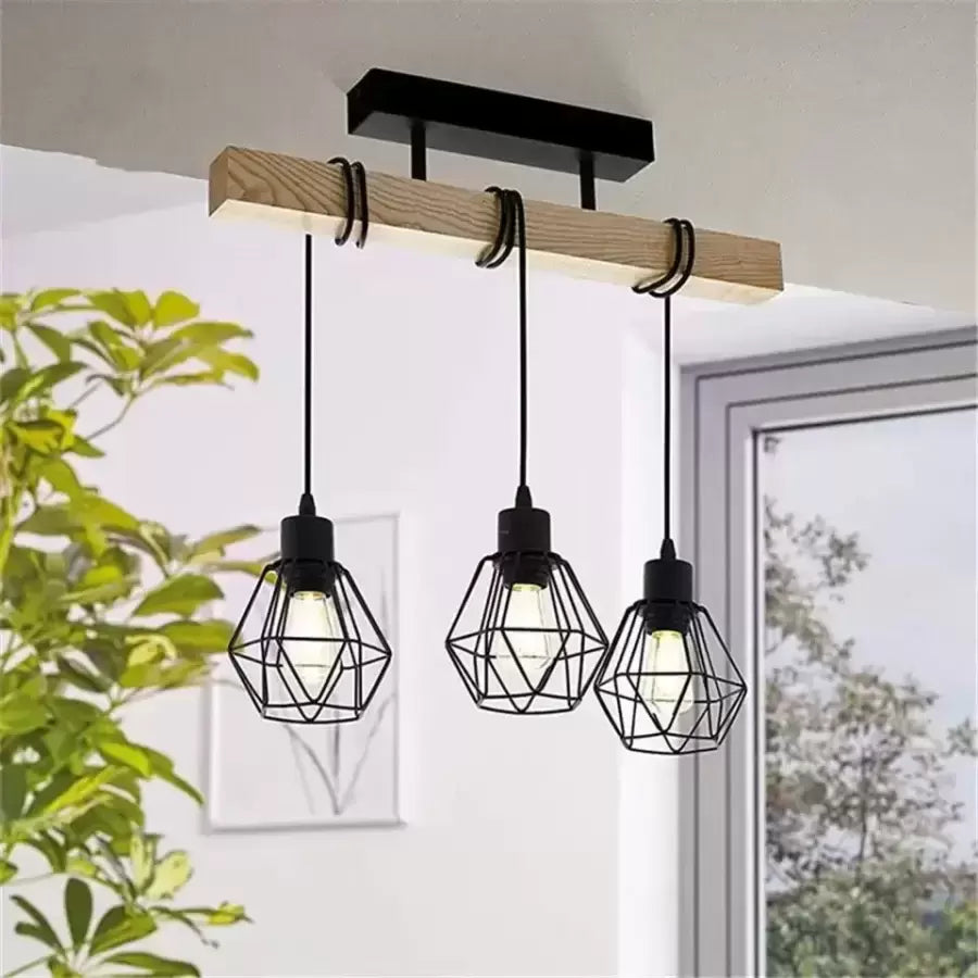 Lustre Marcellus, 3x E27, lustres industriels marron noir titre par défaut Alessandro Design