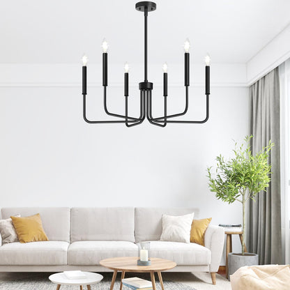 AVANT Lustre en métal, type pendule avec bras, D63 cm Rond, 6xE14, Lustres Industriels Noirs Default Title Alessandro Design