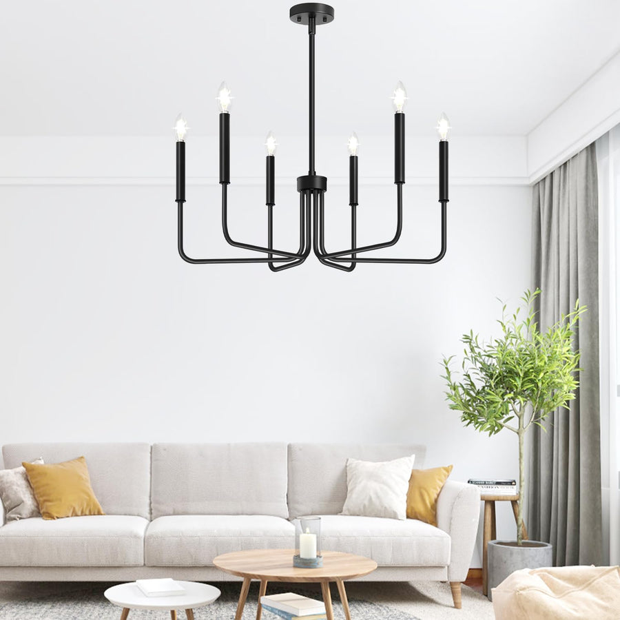 AVANT Lustre en métal, type pendule avec bras, D63 cm Rond, 6xE14, Lustres Industriels Noirs Default Title Alessandro Design