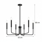 AVANT Lustre en métal, type pendule avec bras, D63 cm Rond, 6xE14, Lustres Industriels Noirs Default Title Alessandro Design