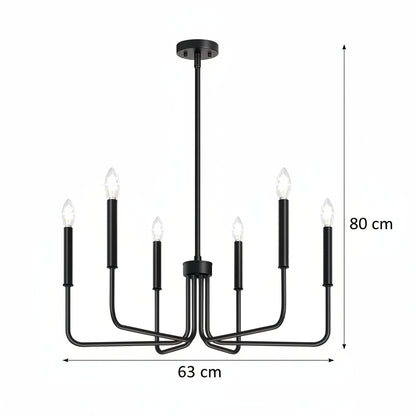 AVANT Lustre en métal, type pendule avec bras, D63 cm Rond, 6xE14, Lustres Industriels Noirs Default Title Alessandro Design
