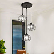 Lustre Monica, 3 X E27, Lustres Classiques Noirs, Métal et Verre Titre par Défaut Alessandro Design