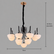 NUKUS Regalis Lustre Suspendu, 13 x G9, Diamètre 70 cm, Métal, Noir, Hauteur réglable