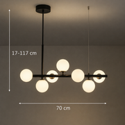 Lustre à ampoule moderne LOFT Pavilion, 7x G9, Noir, Métal, Hauteur réglable
