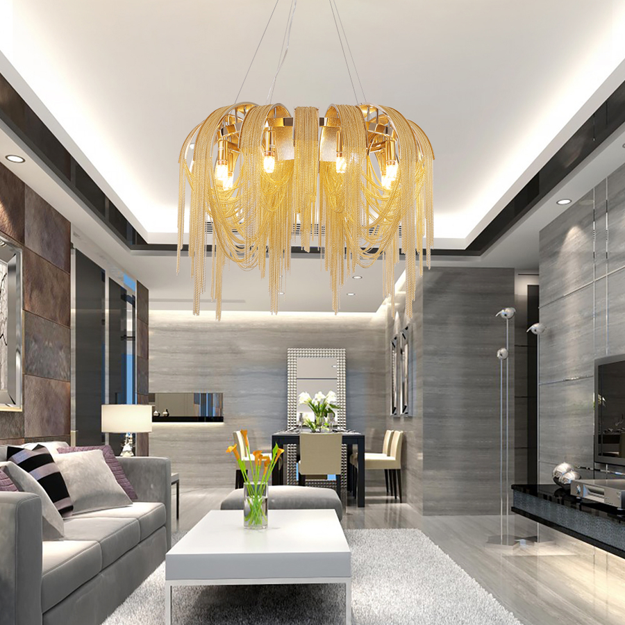 Lustre MD9020/500MMGD, 4xE14, diamètre 50cm, IP20, or, fer, aluminium, ampoules non incluses