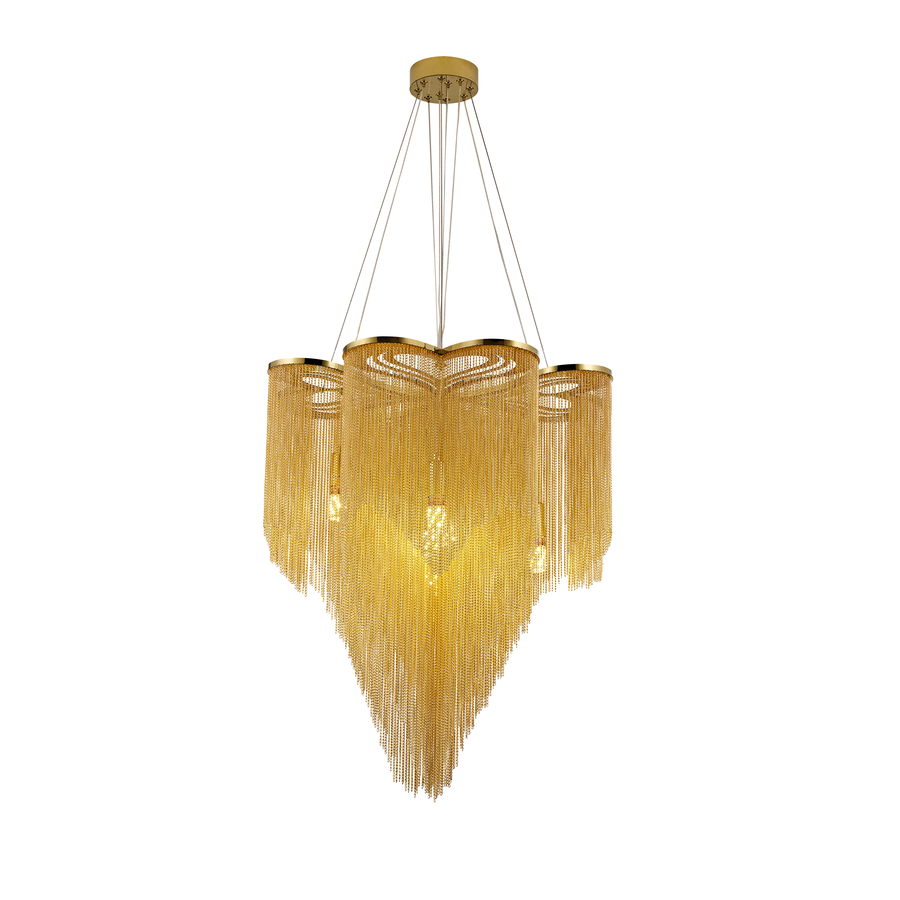 Lustre MD9021/500MMGD, 6xG9, diamètre 50 cm, IP20, or, fer, aluminium, ampoules non incluses