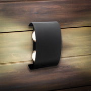 Applique murale LED extérieure et intérieure, 4 Sources x 1W, IP65, ABS, Noir, 3000K