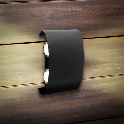 Applique murale LED extérieure et intérieure, 4 Sources x 1W, IP65, ABS, Noir, 3000K