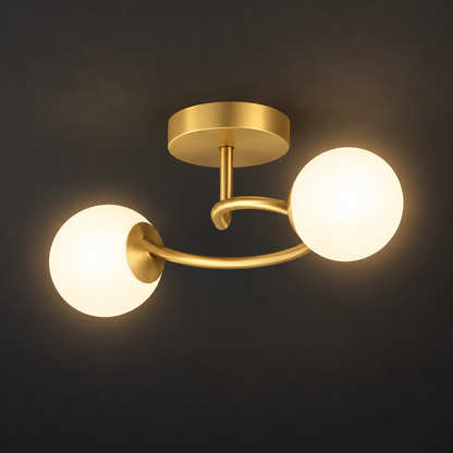 Lustre LED et cristal ORBIT, 55cm, 2xE27, Globes, Or