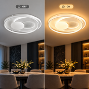 Lustre LED avec télécommande ISTARAVSHAN, Forme Ronde, 86W, Lumière Froide/Chaude/Neutre, Dimmable, Blanc