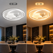 Lustre LED avec télécommande ISTARAVSHAN, Forme des Corps Célestes, 87W, Lumière Froide/Chaude/Neutre, Dimmable, Blanc