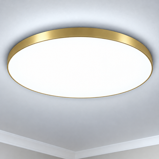 Plafonnier LED SOLIS, D47cm, 70W, Lumière Froide 6000K, Or