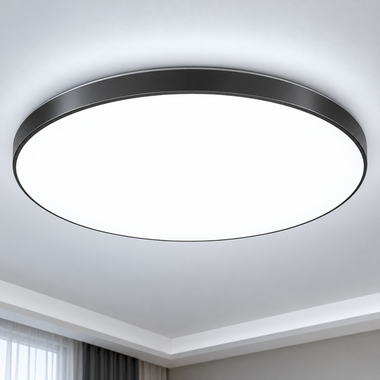 Plafonnier LED SOLIS 47cm 70W Lumière Froide Noir