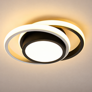 Lustre LED VERTEX FUSION 21W, 2 Cercles, Structure en Métal, Lumière Froid/Chaud/Neutre, Blanc/Noir