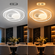 ISTARAVSHAN Lustre LED avec télécommande, Forme Ovale, 85W, Lumière Froide/Chaude/Neutre, Dimmable, Blanc