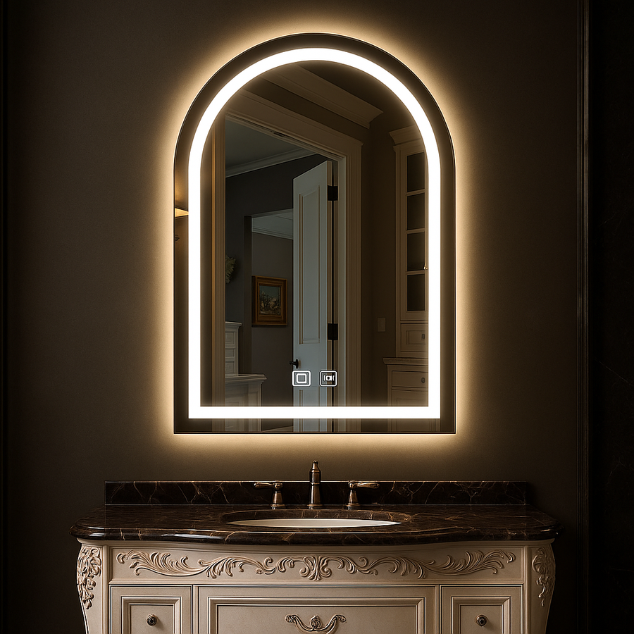 Miroir tactile LED avec fonction anti-buée, 80x50cm