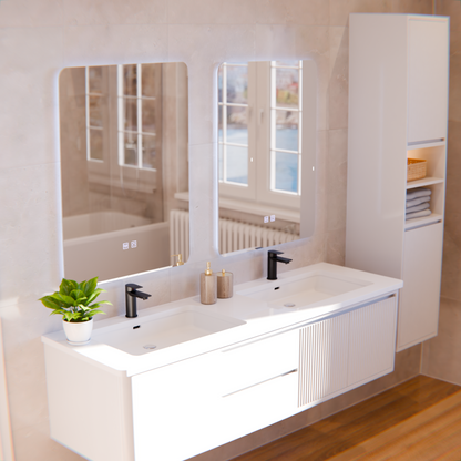Miroir LED rectangulaire ARTEA Touch, 14 W, 60 x 80 cm, système anti-buée, intensité variable, lumière froide 6000 K Miroirs Korman E Default Title Alessandro Design