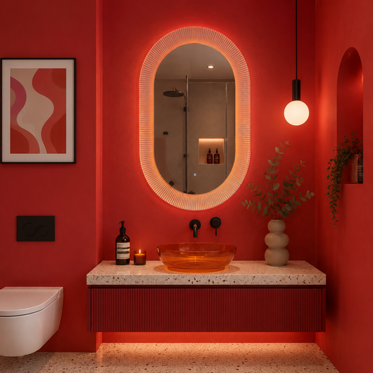 Miroir Giga LED, 80x60cm, Argent, Touch, lumière 6000K