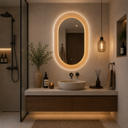 Miroir Giga LED, 80x60cm, Argent, Touch, lumière 6000K