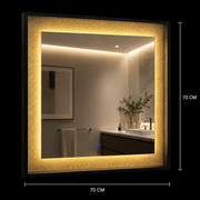 Miroir Giga LED, 80x60cm, Argent, Touch, lumière 6000K