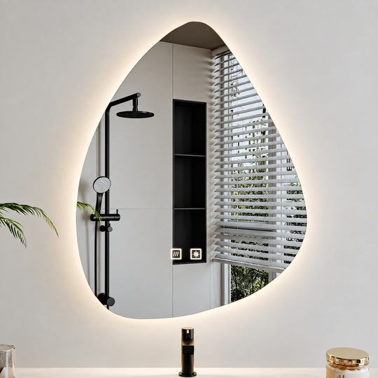 Miroir LED Organique 60x80cm, Lumière Froide, Système Antibuée, Intensité Variable