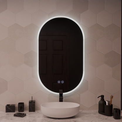 Miroir LED ovale 60x80cm Llexort, tactile, système anti-buée, miroirs à intensité variable Korman E Default Title Alessandro Design
