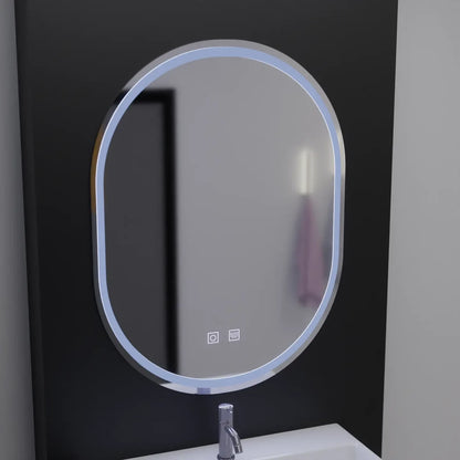 Miroir LED ovale, 60x80cm, Velara Touch, système anti-buée, miroirs à intensité variable Korman E Default Title Alessandro Design