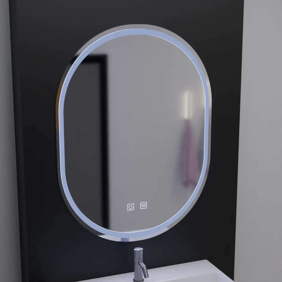 Miroir LED ovale, 60x80cm, Velara Touch, système anti-buée, miroirs à intensité variable Korman E Default Title Alessandro Design